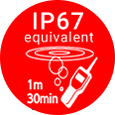 Protection rating equivalent to IP67