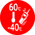 Operating temperature range -40°C-+60°C (temporary use environment)